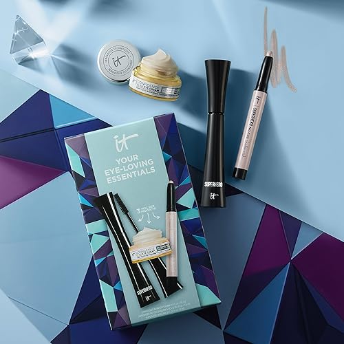 IT Cosmetics Your Eye-Loving Essentials Gift Set – 3-Piece Makeup + Skincare Kit – Includes Moisturizing Eye Cream, Brightening Eyeshadow Stick & Volumizing Black Mascara – Full Size Favorites