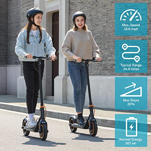 Segway Ninebot F40 Electric Kick Scooter, 350W Powerful Motor, 10-inch Pneumatic Tire, Foldable Commuter Electric Scooter for Adults, Dark Grey