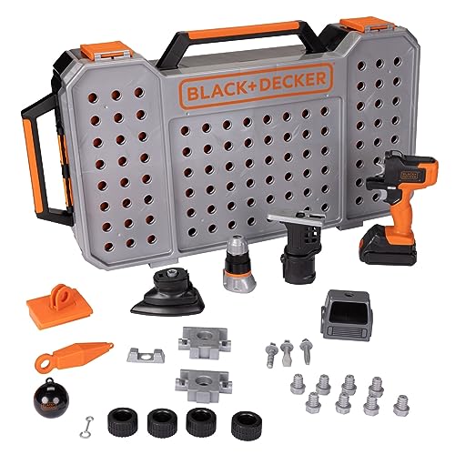 Black+Decker Kids Tools All-in-One Mega Case with Matrix Drill, Jigsaw and Sander 25 Pieces Play Tools for Kids