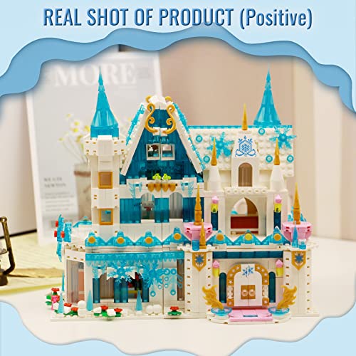 Insgen Micro-Particle Dream Ice Princess Castle Modular Building Blocks House Set for Girls, Building Kit with Mini Dolls, 1972 pcs Ideas Model Bricks Birthday Gift Friends House Playset Toy
