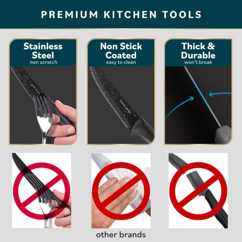 Home Hero Kitchen Knife Set, Chef Knife Set & Steak Knives - Professional Design Collection - Razor-Sharp High Carbon Stainless Steel Knives with Ergonomic Handles (8 Pcs - Granite)