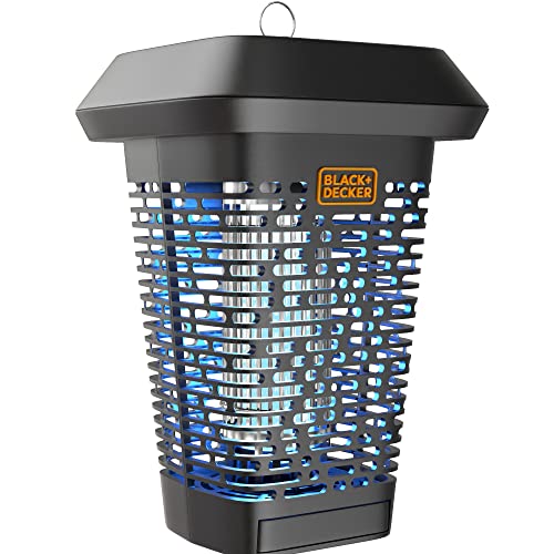 BLACK+DECKER Bug Zapper, Electric UV Insect Catcher & Killer for Flies, Mosquitoes, Gnats & Other Small to Large Flying Pests, 1 Acre Outdoor Coverage for Home, Deck, Garden, Patio, Camping & More