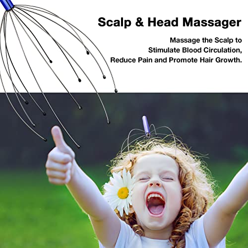 HOFASON Scalp Massager, Handheld Head Massager Tingler, Scratcher for Deep Relaxation, Hair Stimulation and Stress Relief (2 Pack, Random Colors)