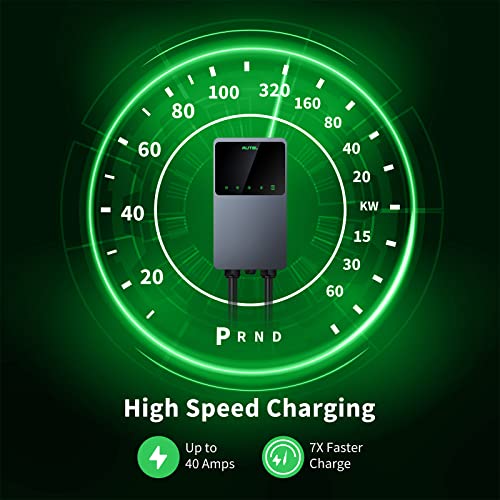Autel MaxiCharger Home Electric Vehicle (EV) Charger, up to 40 Amp, 240V, Level 2 WiFi and Bluetooth Enabled EVSE, NEMA 14-50 Plug, Indoor/Outdoor, 25-Foot Cable with Separate Holster, Dark Gray