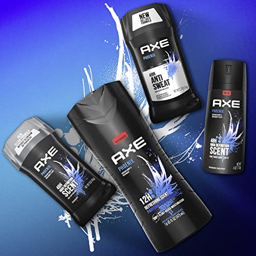 Axe Body Spray Deodorant For Long Lasting Odor Protection, Phoenix Deodorant For Men Formulated Without Aluminum 4oz 4 Count