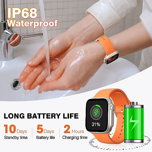 Hoxalqa Smart Watch (Call Receive/Dial),1.85”HD Full-Touch Fitness Watch, Bluetooth Wacth, Heart Rate Tracker, Sleep Monitor, Waterproof Activity Trackers for Men Women Compatible with Android iOS