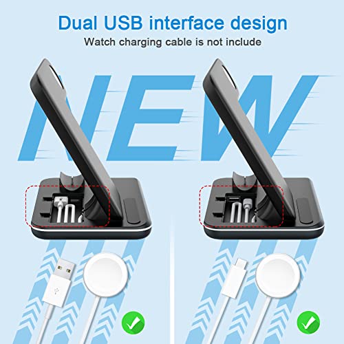 WAITIEE Wireless Charger 3 in 1,15W Fast Charging Station for Apple Watch 7/6/5/4/3/2/1,for AirPods Pro,for iPhone14/13 Pro/Pro Max/12/11/X/Xr,for Samsung Galaxy Phone Series (No Watch Charging Cable)