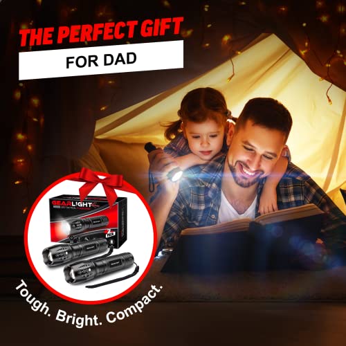 GearLight LED Flashlight Father's Day Gifts for Dad 2pack Bright, Zoomable Tactical Flashlights with High Lumens and 5 Modes for Emergency and Outdoor Use, Camping Accessory Gifts for him