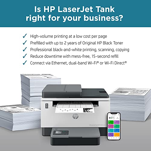 HP LaserJet-Tank MFP 2604sdw Wireless Black & White Printer Prefilled With Up to 2 Years of Original HP-Toner (381V1A)