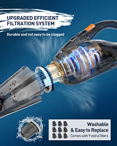 Hihhy Stick-Vacuum Cleaner-Corded Small-Handheld Vacuum - Lightweight Electric Brooms, 20Kpa Powerful Suction 4-in-1 Portable 600W Bagless Mini Hand Vac for Home Pet Hair Hard Wood Floor