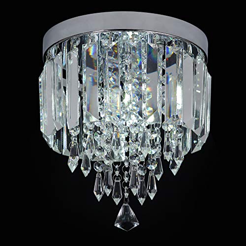 Nobranded Mini Crystal Chandelier Flush Mount Ceiling Light for Bedroom, Hallway, Bar, Kitchen, Bathroom Pendant Lamps