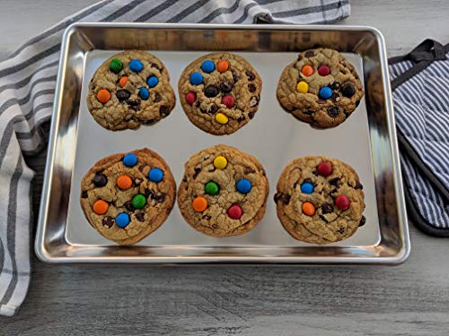 Checkered Chef Quarter Sheet Pan for Baking - Cookie Sheets for Oven - Non-stick, Easy Clean Aluminum Bakeware (4 Pack)