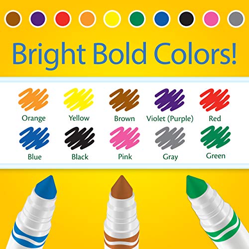 Crayola Broad Line Markers Bulk, 12 Marker Packs with 10 Colors