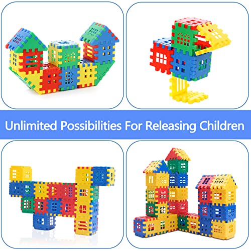 hirebird Building Blocks 80-pcs Children's Building Blocks - Interlocking Building Blocks for Toddlers and Children - Fun and Educational Toys for Skill Development Building Sets