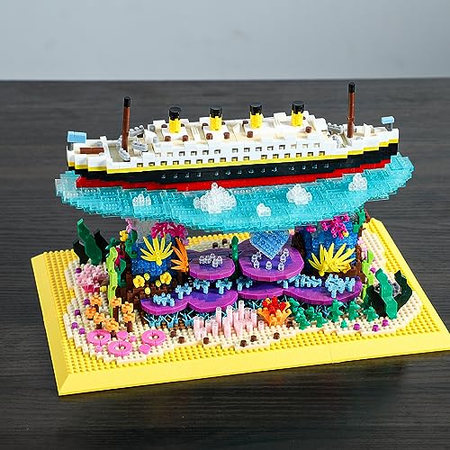 Etarnfly Titanic Ship Building Kit, 3892PCS Micro Building Block Set (No Compatible for Lego), Build-and-Display Toy for Adults, Home Decor Gifts for Teens and Adults with A Passion for Titanic