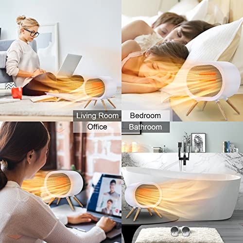 F.EASY.D Space Heater, 1000W Small Space Heaters for Indoor Use, PTC Fast Heating Ceramic Heater, Cute Portable Space Heater for Office, Home, Bedroom, Bathroom, Desk