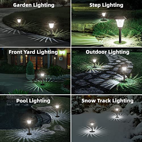 Jkoeier Bright Solar Outdoor Lights 8pack, IP65 Waterproof Solar Pathway Lights, 12 Hrs Long-Lasting Landscape Lighting Solar Garden Lights, Solar Lights Decorative for Walkway Patio Yard & Lawn