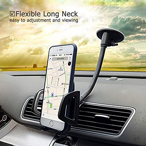 Car Phone Mount, Vansky 3-in-1 Cell Phone Holder Car Air Vent Holder Dashboard Mount Windshield Mount for iPhone Xs Max R X 8 Plus 7 Plus 6S Samsung Galaxy S9 S8 Edge S7 S6 LG Sony and More