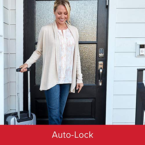Kwikset 99420-002 Aura Bluetooth Programmable Keypad Door Lock Deadbolt Featuring SmartKey Security, Venetian Bronze