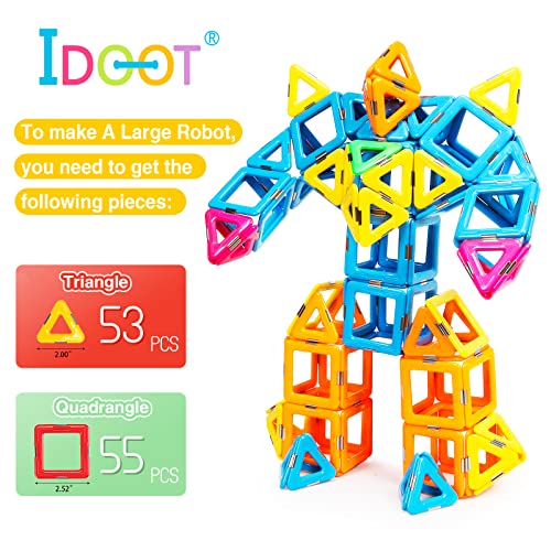 idoot Magnetic Tiles STEM Sensory Building Toys for 3+ Year Old Girls Boys Preschool Classroom Must Haves Educational Toddler Game