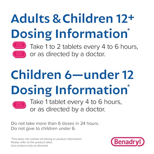 Benadryl Ultratabs Go Packs, Antihistamine Allergy Medicine Tablets with Diphenhydramine HCl, Convenient for Travel & On-The-Go Cold & Allergy Relief, 60 Packets of 2 Tablets