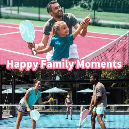 Boean Pickleball Paddles, Pickleball Paddles Set of 4 with Pickleball Balls, Hand Glues and Carry Bag, Premium Wood Pickleball Racket Play with Family, Pickleball Set Gifts for Friends