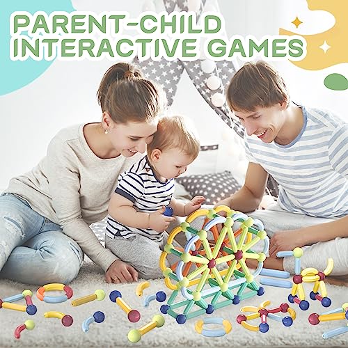 Boys Girls Toys Age 4-5,Little Boy Girl Toys Magnetic Blocks Sticks Tiles Construction Building, Learning Education Stem Preschool Toddler Kids Toys for 3+ Year Old, Montessori Toys for Toddlers Gifts