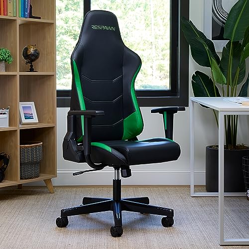 RESPAWN 110 Ergonomic Gaming Chair - Racing Style High Back PC Computer Desk Office Chair - 360 Swivel, Integrated Headrest, 135 Degree Recline with Adjustable Tilt Tension & Angle Lock - 2023 Green