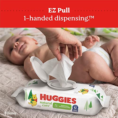 Huggies Natural Care Sensitive Baby Wipes, Unscented, Hypoallergenic, 99% Purified Water, 8 Flip-Top Packs (448 Wipes Total)