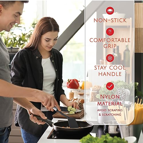 Kitchen Utensils Set 24 Nylon and Stainless Steel Cooking Utensil Set, Non-Stick and Heat Resistant Cooking Utensils Set, Kitchen Tools, Useful Pots and Pans Accessories and Kitchen Gadgets (Black)