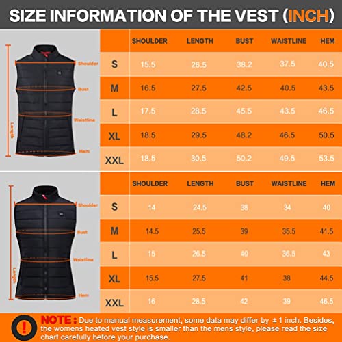AICARSHI Heated Vest with Battery for Men Women Adjustable Lightweight Electric Heating Vest for Hiking (Medium, Men)