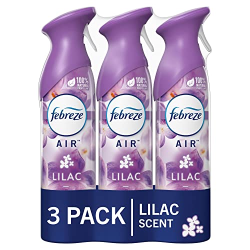 Febreze Air Fresheners, Room Fresheners, Odor-Fighting Air Effects, Lilac Scent , 8.8 oz. Aerosol Can, Pack of 3, Air Freshener Spray