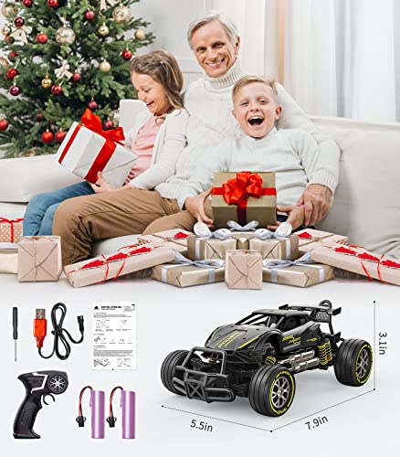 DODOELEPHANT Remote Control Car RC Cars Metal Drift 1/20 Scale Fast 10MPH 2.4Ghz 2WD All Terrain 2X Batteries 50 Min Play Sport Racing Hobby Toy Vehicle Xmas Birthday Gifts for Boys Girls Adults