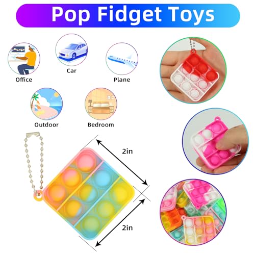 60PCS Party Favors for Kids,Fidget Toys Bulk Its Birthday Party Favors for Kids Toddlers Adult, Small Classroom Prizes Box Fidgets Toys for Kids, Goodie Bag Stuffers, Treasure Chest, Bubbles Poppers