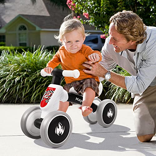 Maydolly Baby Banlance Bike for 1 Year Old Boys Girls Cute 10-24 Months Kids Toy First Birthday Gift No Pedal Toddler 4 Wheels Balance Bike