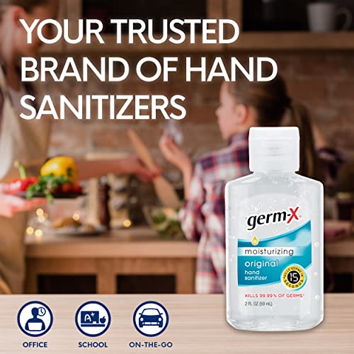Germ-X Original Hand Sanitizer, Kids Hand Sanitizer, Non-Drying Moisturizing Gel with Vitamin E, Instant and No Rinse Formula, Bulk Mini Travel Size for On-The-Go, 2 Fl Oz (Pack of 48)