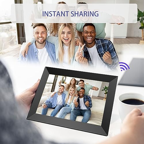 LOVCUBE 10.1" Digital Picture Frame Smart WiFi Digital Photo Frame with 1280x800 HD Touch Screen, Built-in 32GB Large Storage, Share Photos and Videos Instantly via App from Anywhere (Black)