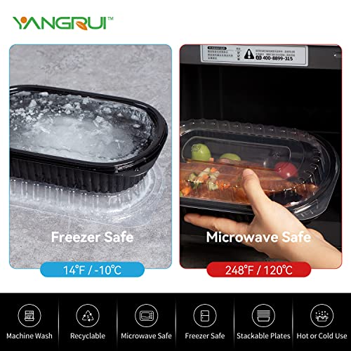 YANGRUI Take Out Containers, Shrink Wrap 45 Pack 26 oz Reusable Machine Washable Extra Thick BPA Free Meal Prep Container Microwave Freezer Safe Leak Proof To Go Containers