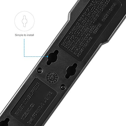 KMC 6-Outlet Surge Protector Power Strip 4-Pack, Overload Protection, 2-Foot Cord, 600 Joule