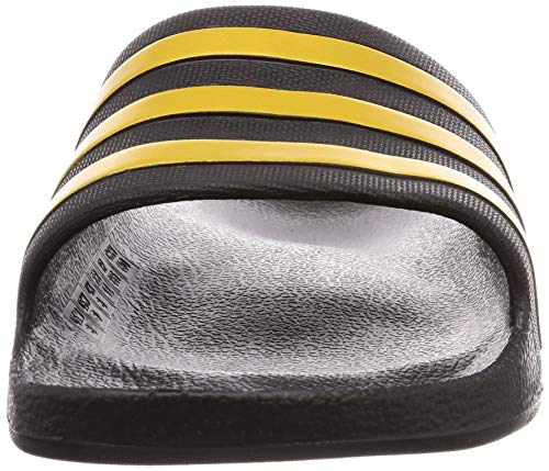 adidas Unisex Adilette Aqua Slides Sandal, Core Black Gold Metallic Core Black, 4 US Men