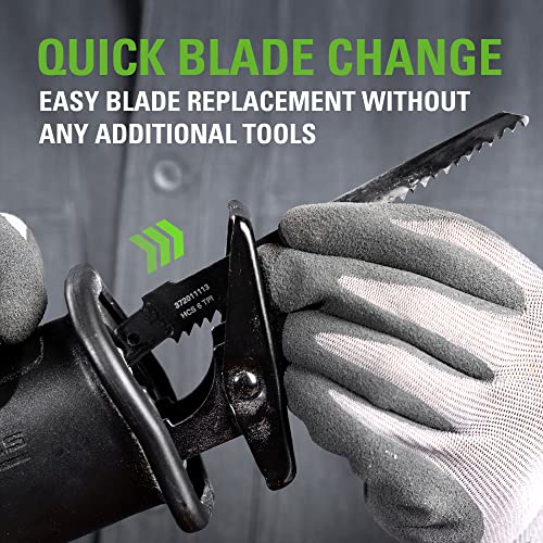 Greenworks 24V Brushless (1-1/8") Cordlesss Reciprocating Saw (2,7000 SPM), 4.0Ah USB Battery and Charger Included