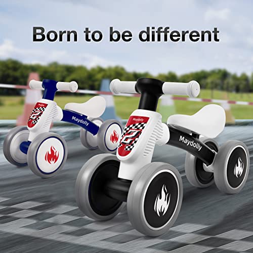 Maydolly Baby Banlance Bike for 1 Year Old Boys Girls Cute 10-24 Months Kids Toy First Birthday Gift No Pedal Toddler 4 Wheels Balance Bike