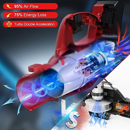 Electric Leaf Blower Cordless 21V, 320 CFM 180 MPH Battery Powered Leaf Blower with 4000mAh Battery and Charger, 2 Section Tubes, 6-Speed Dial Control Leaf Blowers for Lawn Care, Snow, Debris, Dust