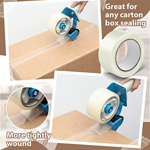 24 Roll No Noise Clear Quiet Packing Tape, 1.9'' x 54.7 Yards, Clear Silent Packing Tape Heavy Duty Packaging Tape with Packing Tape Dispenser Gun, Noiseless Shipping Tape for Moving Boxes Wrapping