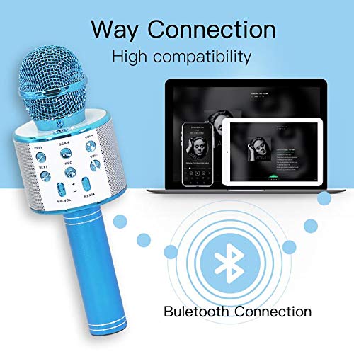 Keyian Karaoke Microphone for Kids Adults, Bluetooth Microphone Wireless Gifts for 2 4 5 7 Year Old Girls Toys 6-8-10 Years Old