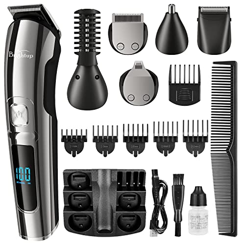 Brightup Beard Trimmer for Men - 19 Piece Mens Grooming Kit with Hair Clippers, Electric Razor, Shavers for Mustache, Body, Face, Nose and Ear Hair Trimmer, Gifts for Men, FK-8688T