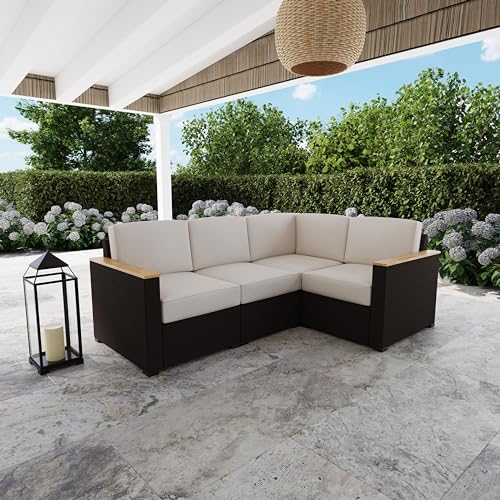 Homestyles 6800-40 4-Seat Sectional, Beige/Brown
