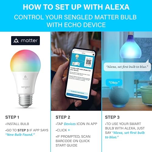 Echo Pop | Midnight Teal with FREE Sengled Matter Smart Bulb