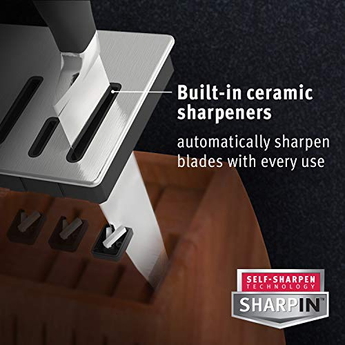 Calphalon Classic Kitchen Knife Set with Self-Sharpening Block, 12-Piece High Carbon Knives