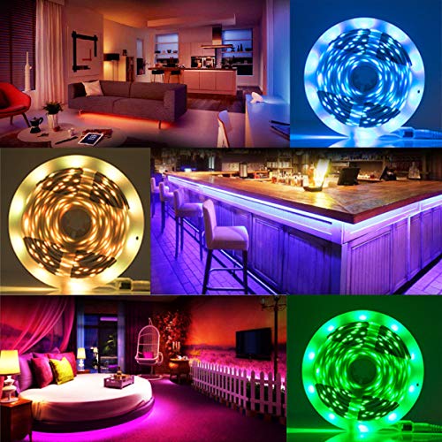 Tenmiro 65.6ft Led Strip Lights, Ultra Long RGB 5050 Color Changing LED Light Strips Kit with 44 Keys Ir Remote Led Lights for Bedroom, Kitchen, Home Decoration